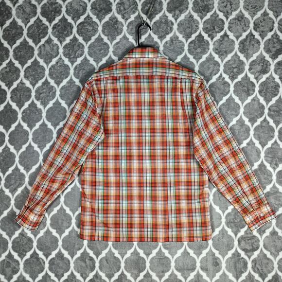 Vintage MW Shirt Mens Medium Plaid Button Up Long Sleeve No Iron 70s - Picture 5 of 9